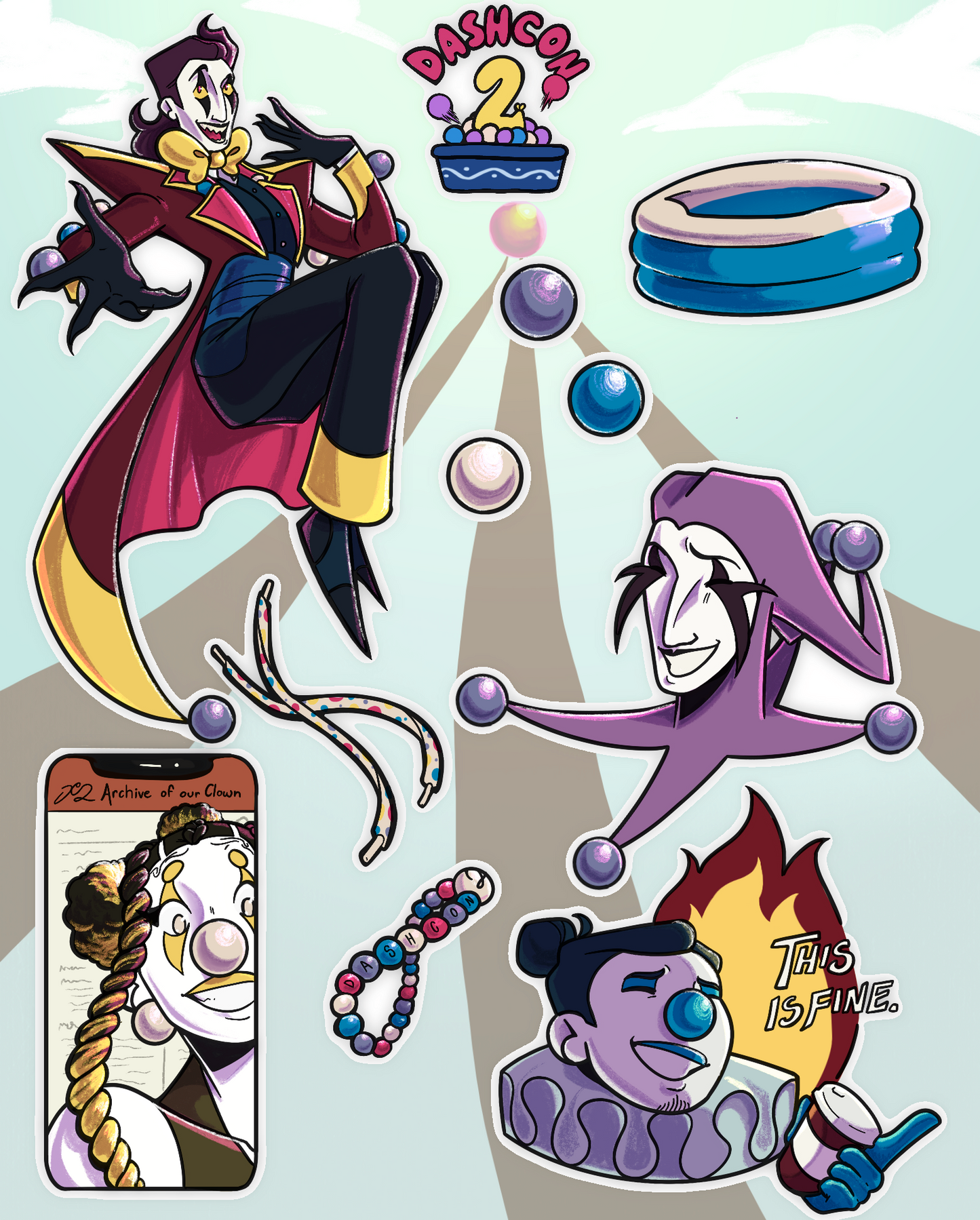 The Cirque du Dash Sticker Sheet